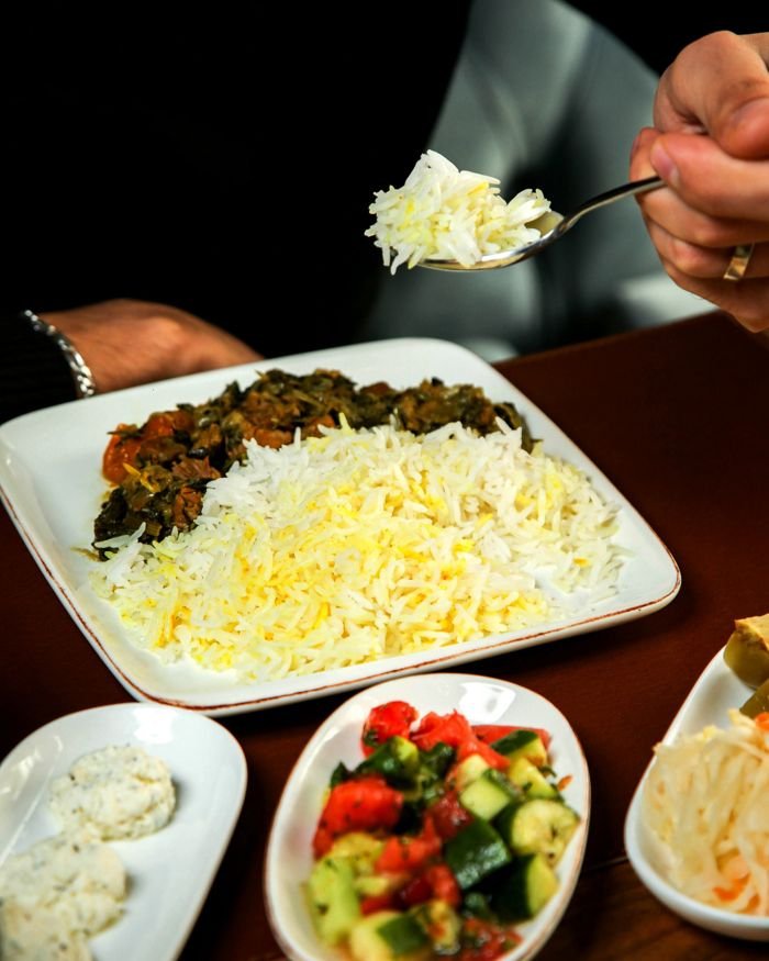 Biryani with salad